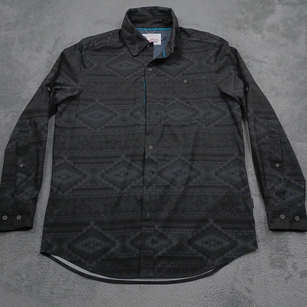 Chubbies Shirt Mens Medium Gray Aztec Southwestern Button Up Long Sleeve Preppy